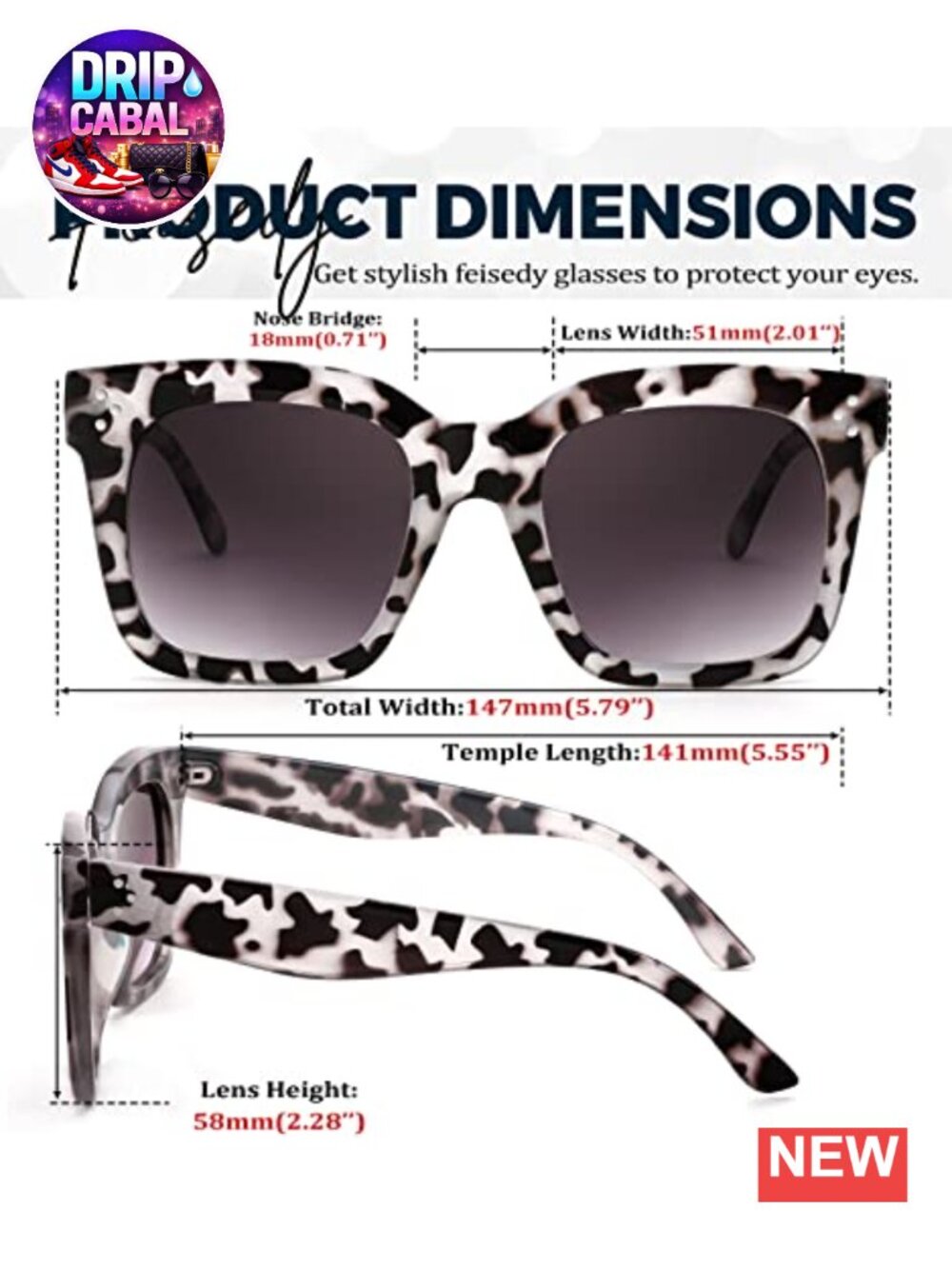 Vintage Butterfly Square Sunglasses for Women UV400 Gradient Lens Oversized - Picture 3 of 6